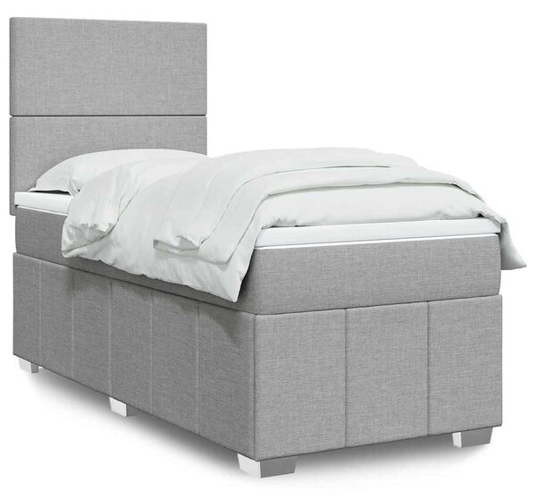 Box spring postel s matrací světle šedá 80 x 200 cm textil 3293788