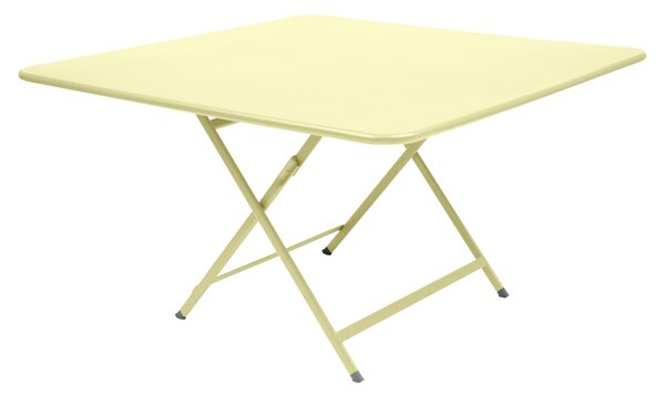 Citronově žlutý kovový skládací stůl Fermob Caractére 128 x 128 cm