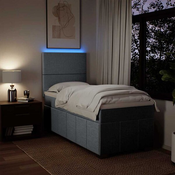 Box spring postel s matrací světle šedá 80 x 200 cm textil 3293788