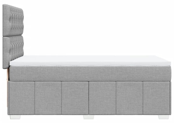 Box spring postel s matrací světle šedá 80 x 200 cm textil 3293802