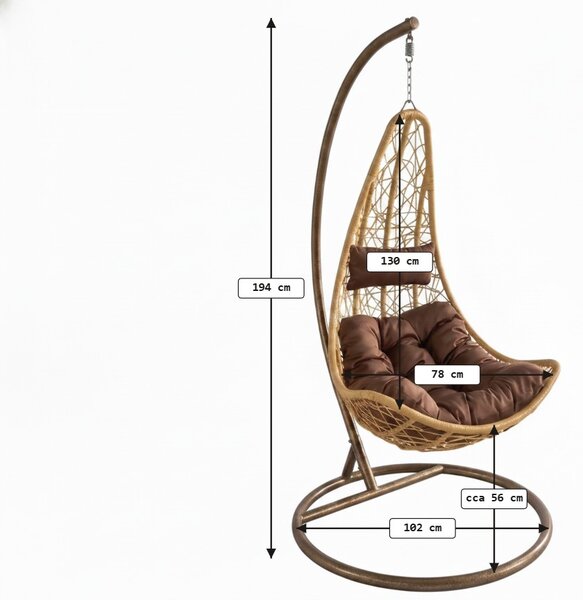 Žluté závěsné křeslo AMAZONIA se stojanem