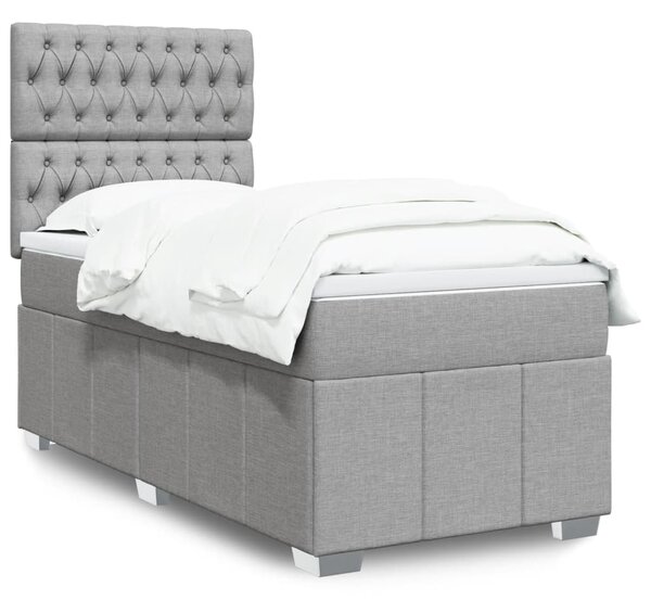 Box spring postel s matrací světle šedá 80 x 200 cm textil 3293802