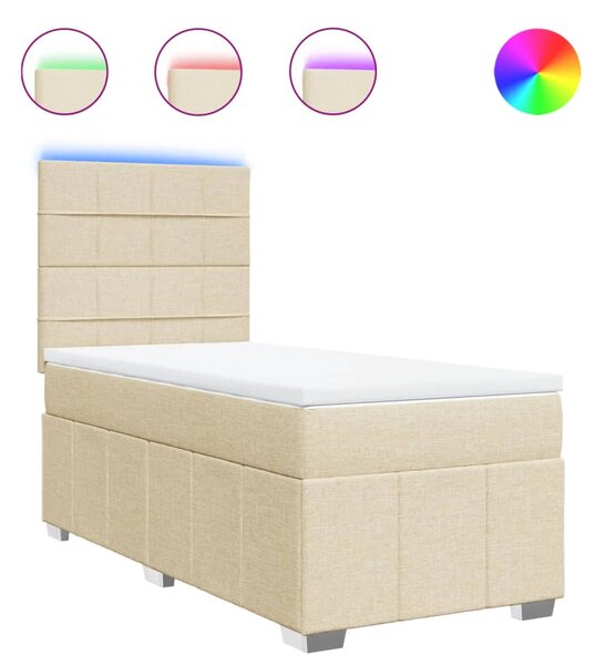 Box spring postel s matrací krémová 80 x 200 cm textil 3293800