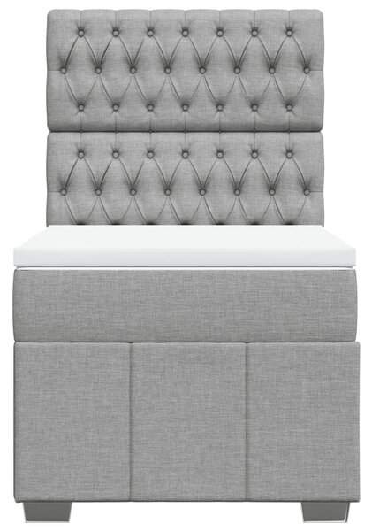 Box spring postel s matrací světle šedá 80 x 200 cm textil 3293802