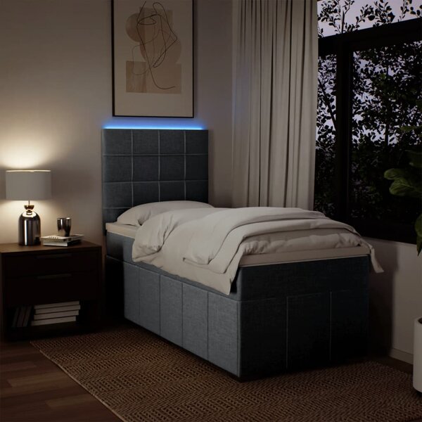 Box spring postel s matrací světle šedá 80 x 200 cm textil 3293795