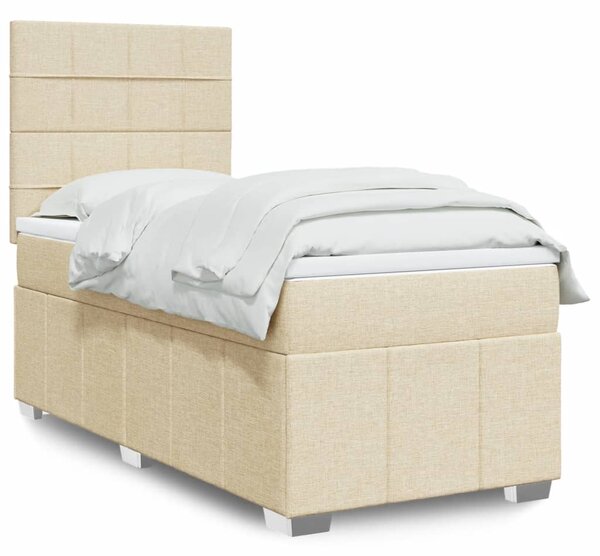 Box spring postel s matrací krémová 80 x 200 cm textil 3293800
