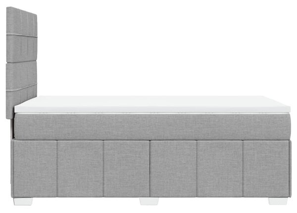 Box spring postel s matrací světle šedá 80 x 200 cm textil 3293795