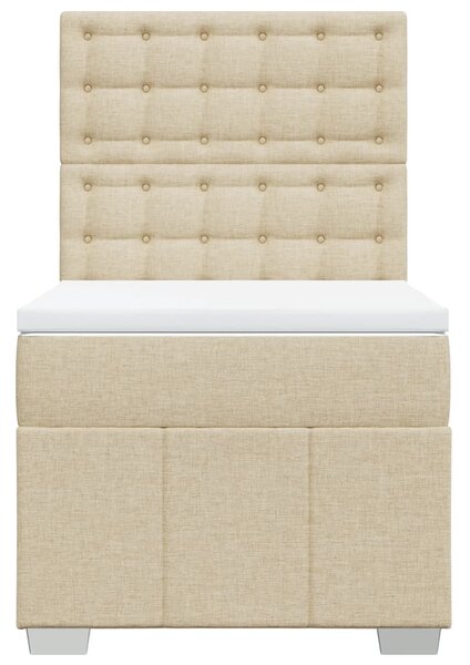 Box spring postel s matrací krémová 80 x 200 cm textil 3293814