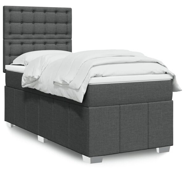 Box spring postel s matrací tmavě šedá 80 x 200 cm textil 3293810
