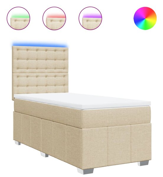 Box spring postel s matrací krémová 80 x 200 cm textil 3293814