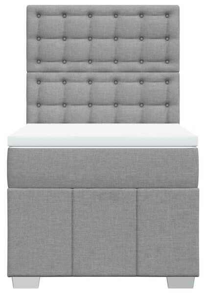 Box spring postel s matrací světle šedá 80 x 200 cm textil 3293809