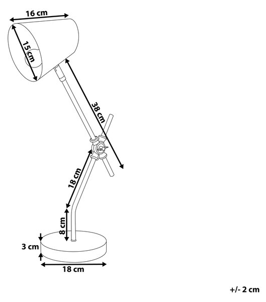 Stolní lampa HORTON Nastavitelná Kov Černá