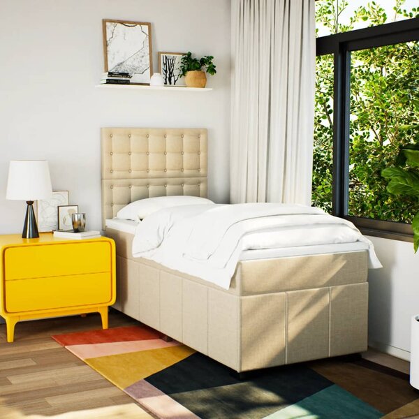 Box spring postel s matrací krémová 80 x 200 cm textil 3293814