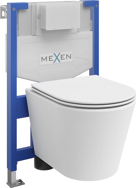 Mexen Fenix XS-F, podomítkový modul a závěsné WC Rico se sedátkem s pomalým dopadem, bílá matná, 68030724001