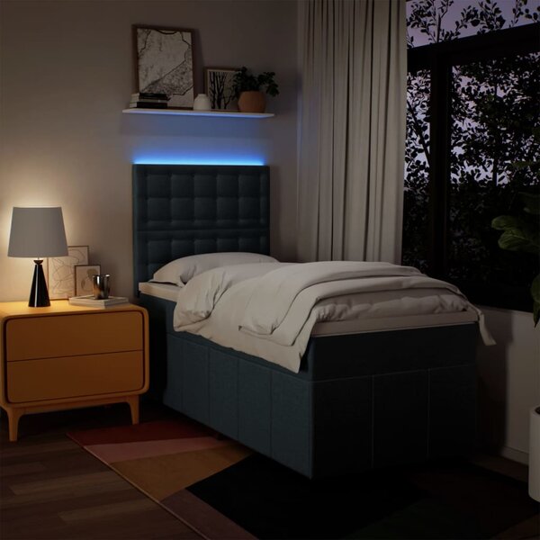 Box spring postel s matrací modrá 90x200 cm textil 3293871