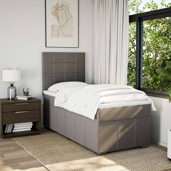 Box spring postel s matrací taupe 100 x 200 cm textil 3293883