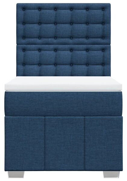 Box spring postel s matrací modrá 90x200 cm textil 3293871