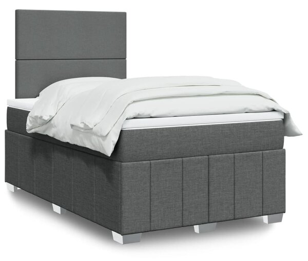 Box spring postel s matrací tmavě šedá 120x190 cm textil 3293901