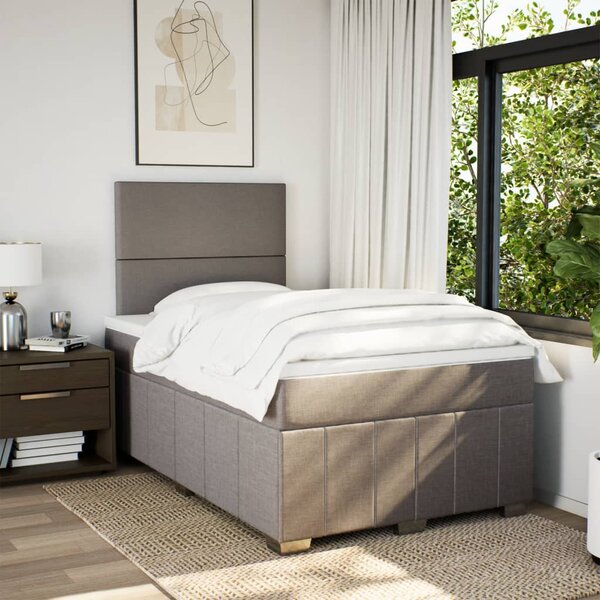 Box spring postel s matrací taupe 120x190 cm textil 3293904