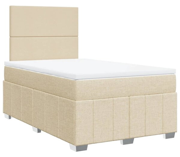 Box spring postel s matrací krémová 120x190 cm textil 3293905