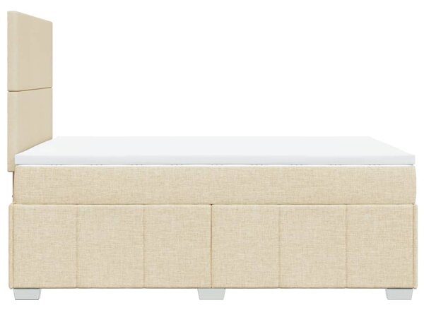 Box spring postel s matrací krémová 120x190 cm textil 3293905