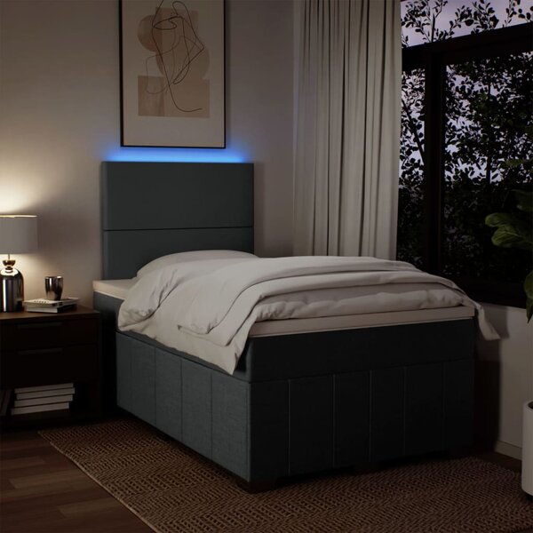 Box spring postel s matrací tmavě šedá 120x190 cm textil 3293901