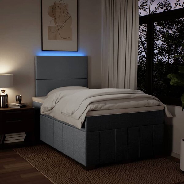 Box spring postel s matrací světle šedá 120x190 cm textil 3293900