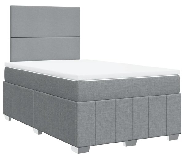 Box spring postel s matrací světle šedá 120x190 cm textil 3293900