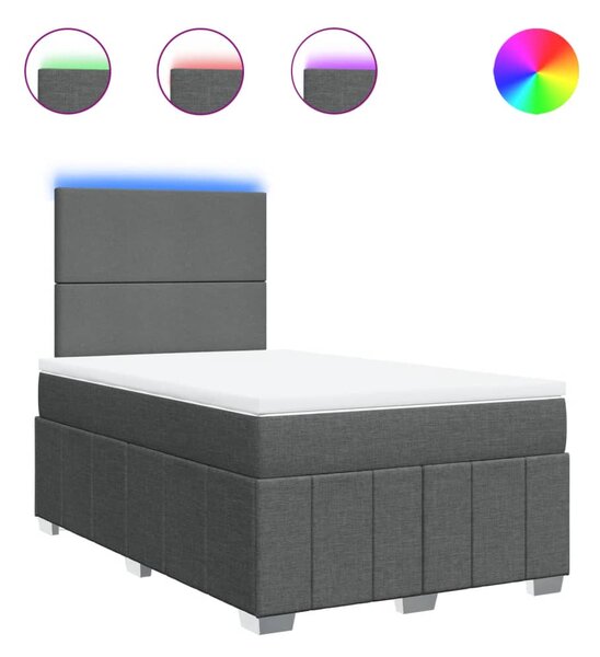 Box spring postel s matrací tmavě šedá 120x190 cm textil 3293901
