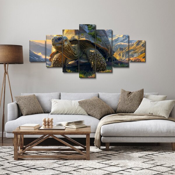 Obraz - Želva a horská krajina (210x100 cm)