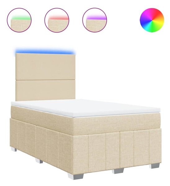 Box spring postel s matrací krémová 120x190 cm textil 3293905