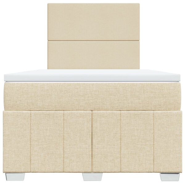 Box spring postel s matrací krémová 120x190 cm textil 3293905