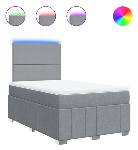 Box spring postel s matrací světle šedá 120x190 cm textil 3293900