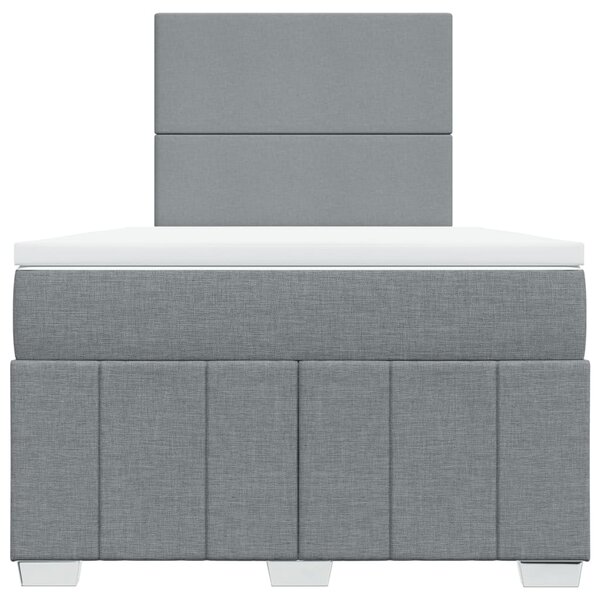 Box spring postel s matrací světle šedá 120x190 cm textil 3293900