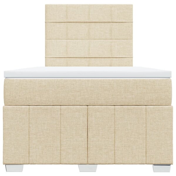 Box spring postel s matrací krémová 120x190 cm textil 3293912