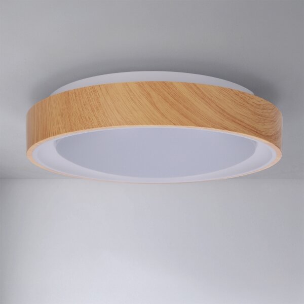Brilagi - LED Stropní svítidlo FLOCO LED/24W/230V pr. 30 cm dřevo/bílá