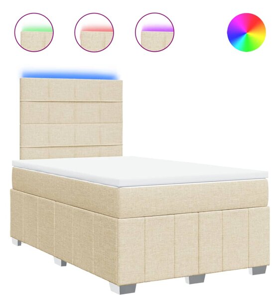 Box spring postel s matrací krémová 120x190 cm textil 3293912