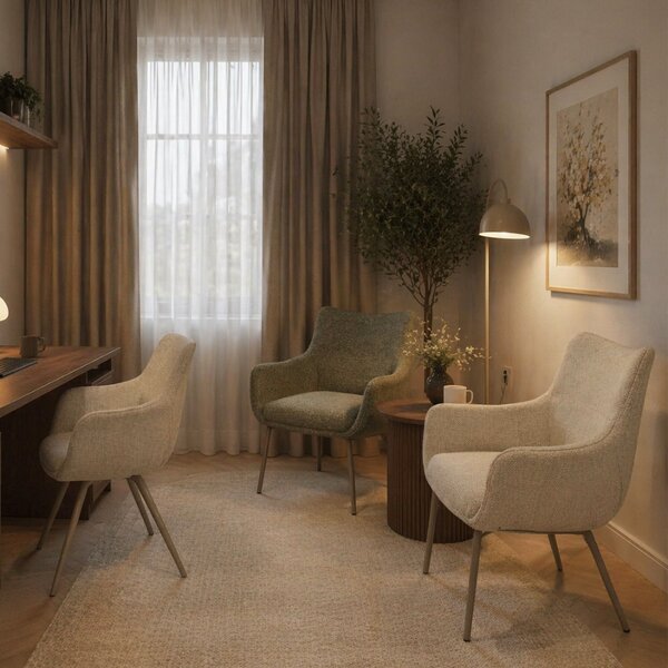 -25 % Dny MOMENTI– Housecraft Living Zelená čalouněná jídelní židlen Jacques s područkami