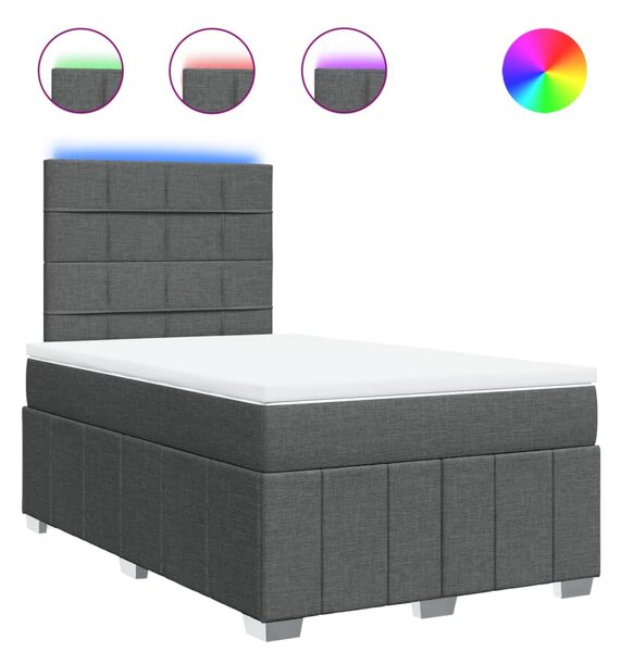 Box spring postel s matrací tmavě šedá 120x190 cm textil 3293908