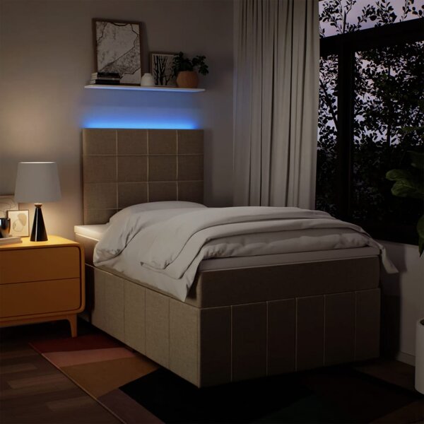 Box spring postel s matrací krémová 120x190 cm textil 3293912
