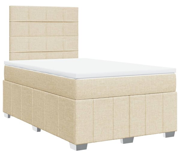 Box spring postel s matrací krémová 120x190 cm textil 3293912