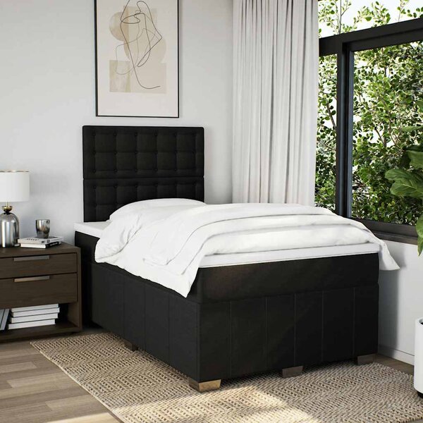 Box spring postel s matrací černá 120x190 cm textil 3293923