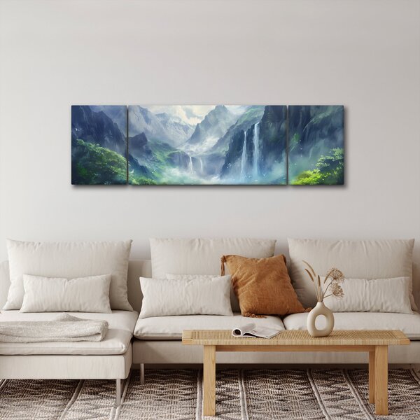 Obraz - Údolí vodopádů (170x50 cm)