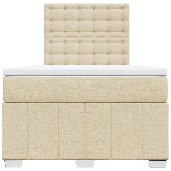 Box spring postel s matrací krémová 120x190 cm textil 3293926