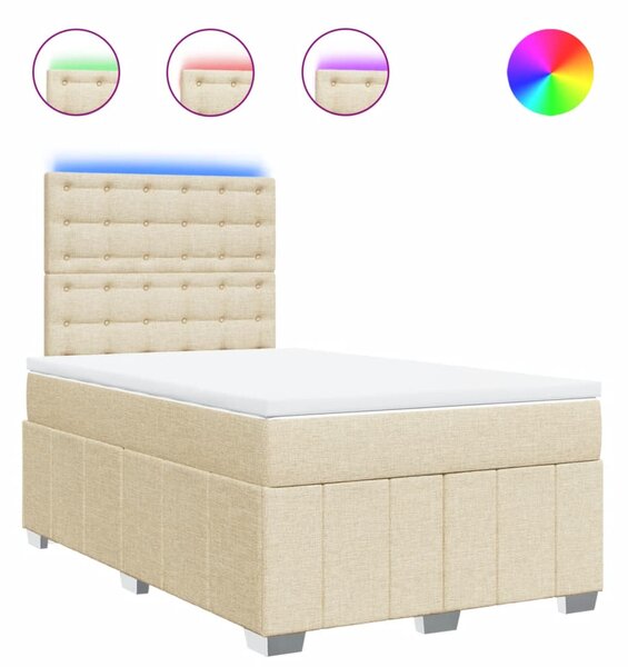 Box spring postel s matrací krémová 120x190 cm textil 3293926