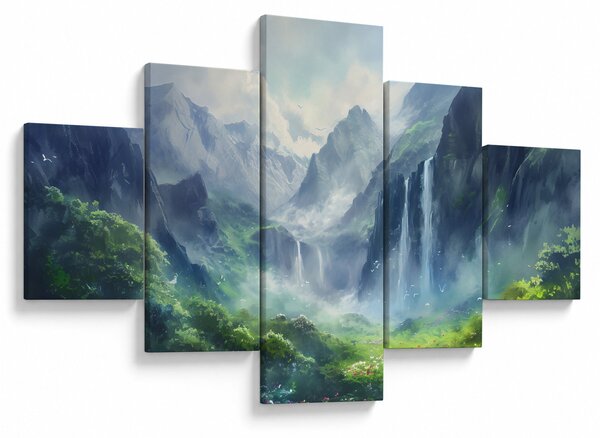 Obraz - Údolí vodopádů (125x70 cm)