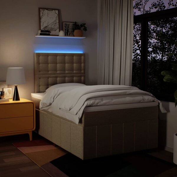 Box spring postel s matrací krémová 120x190 cm textil 3293926