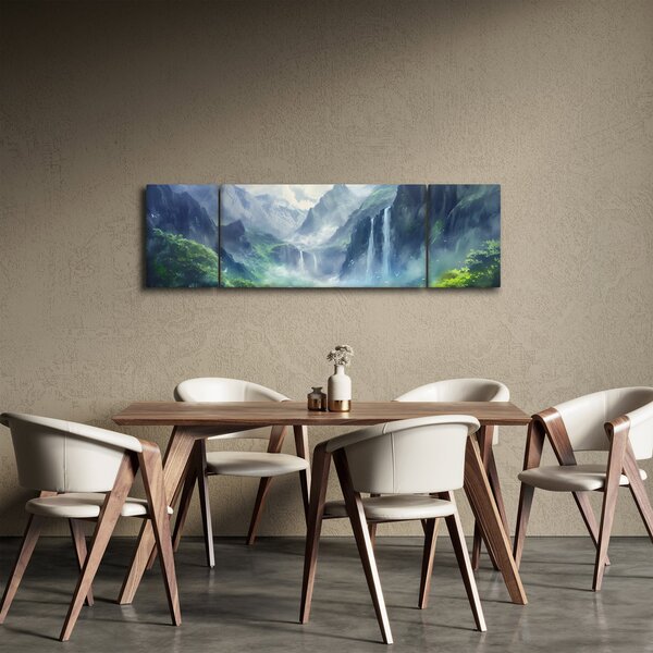 Obraz - Údolí vodopádů (170x50 cm)