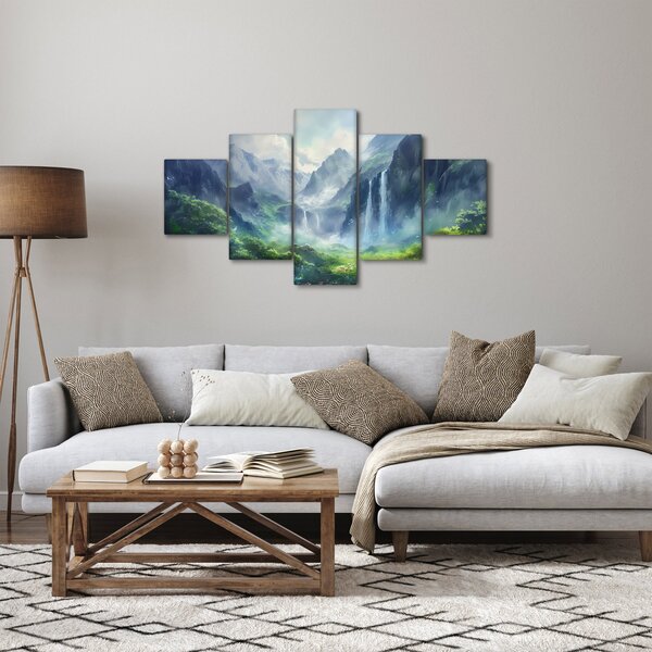 Obraz - Údolí vodopádů (125x70 cm)