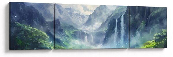 Obraz - Údolí vodopádů (170x50 cm)